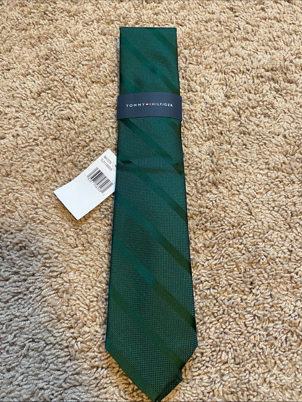 Tommy Hilfiger Dark Green Diagonal Stripe Tie